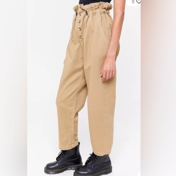 Urban Outfitters Terra High Rise Paper-Bag Waist Tapered Leg Pants - Picture 13 of 13